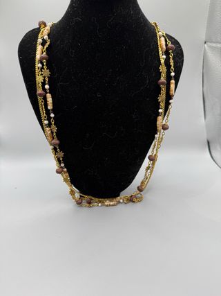 Collar Zara dorado y marrón