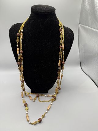 Collar Zara dorado y marrón
