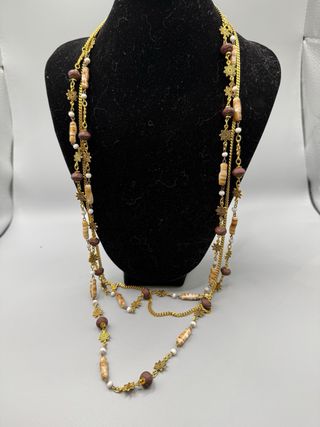 Collar Zara dorado y marrón