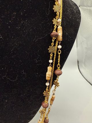 Collar Zara dorado y marrón