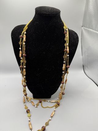Collar Zara dorado y marrón