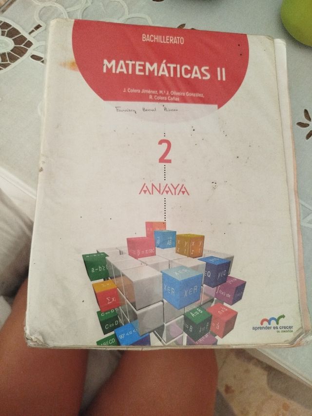 Libro de matemáticas II. 2 bachillerato