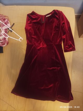 Vestido terciopelo rojo fiesta