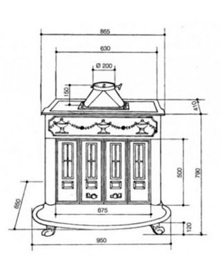Estufa Hergom antigua de metal para leña