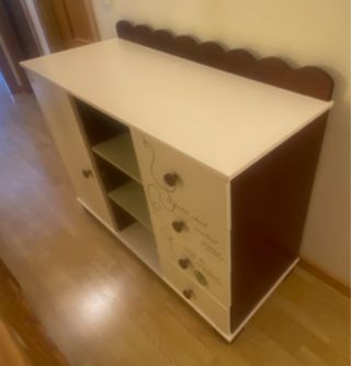 Cómoda infantil madera - Blanco/Marrón