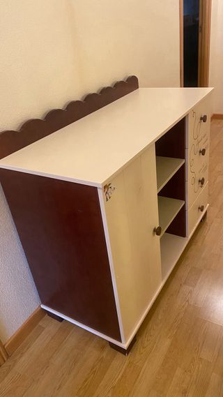 Cómoda infantil madera - Blanco/Marrón