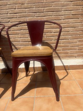 4 Sillas Tolix Marrón - Madera