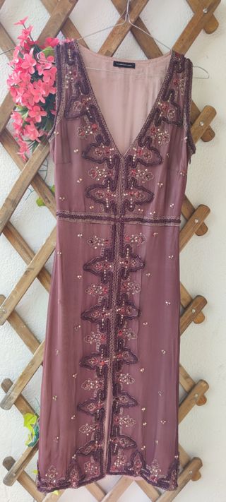 Vestido boho morado berenjena