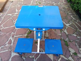 Mesa camping plegable 4 sillas