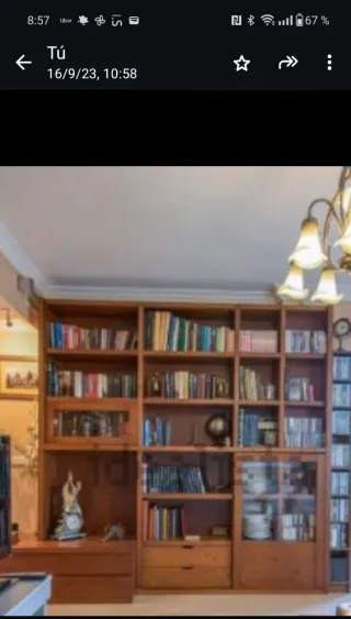 Mueble salón , librería madera maciza