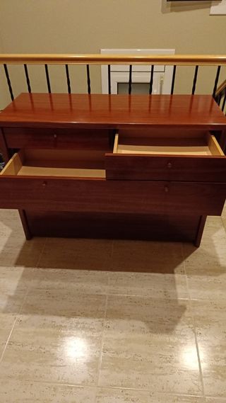 Cómoda madera 5 cajones marrón