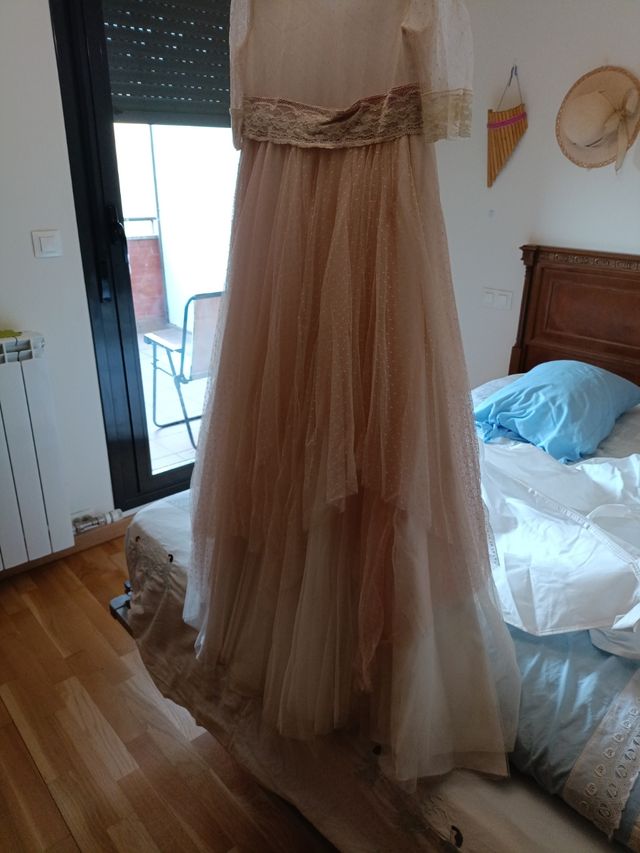 Vestido comunión niña beige