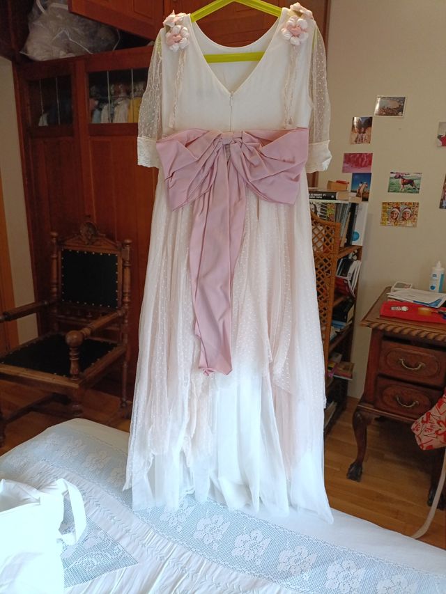 Vestido comunión niña beige