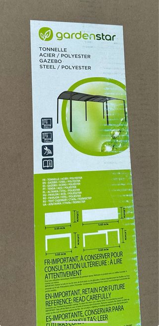 Pérgola jardín acero 3x6m