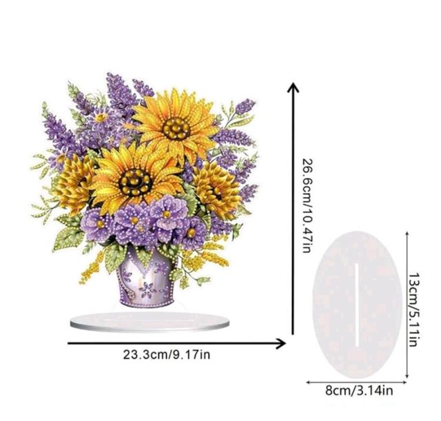 Figura diamond painting- Jarrón de flores.