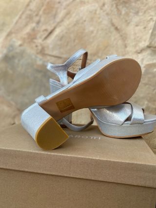 Sandalias Plataforma Plata