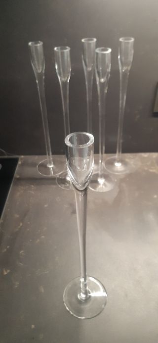 6 Elegantes candelabros de vidrio