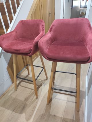 2 Sillas altas terciopelo burdeos