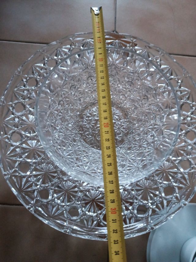 Juego de cristal: plato y cuenco