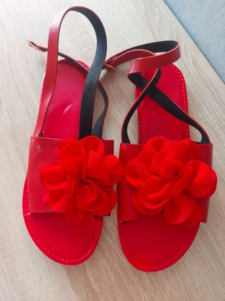 Sandalias rojas mujer 