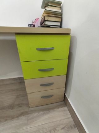 Escritorio madera-metal beige
