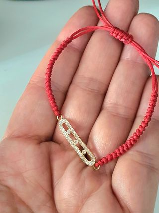 Pulsera Macramé oro rojo