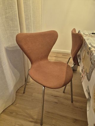 4 Sillas comedor Slkum - Aluminio, color teja