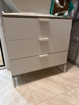 Cajonera 3 cajones blanco-beige