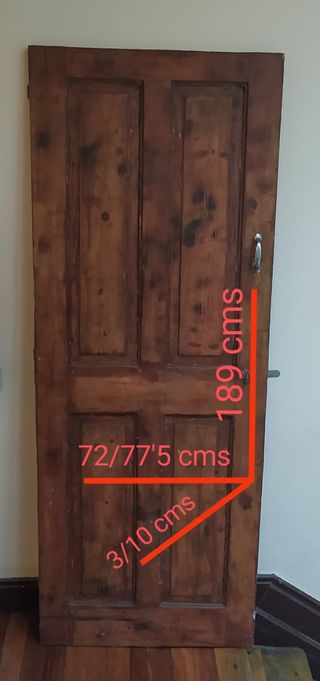 Puerta madera antigua 4 paneles