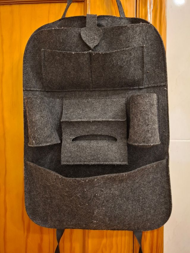 Organizador coche fieltro gris