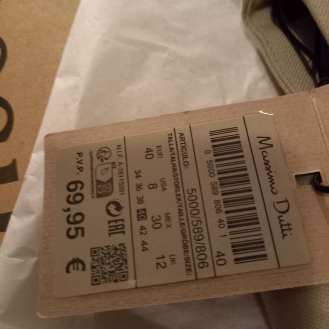 Pantalón Massimo Dutti lino beige