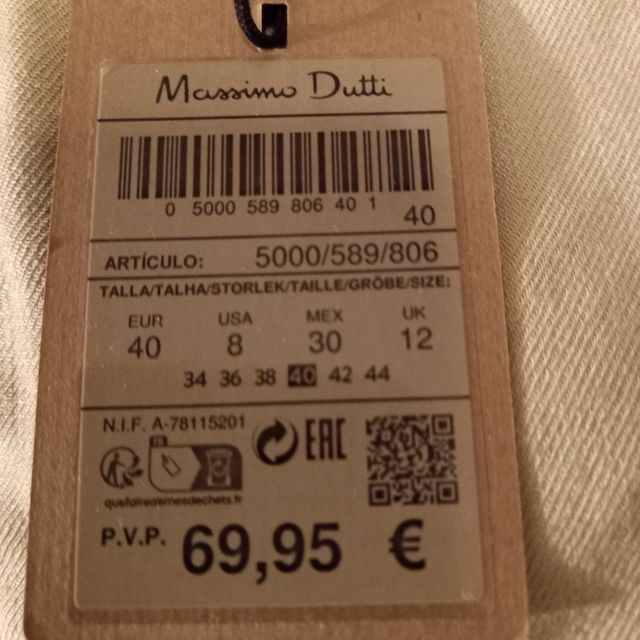 Pantalón Massimo Dutti lino beige