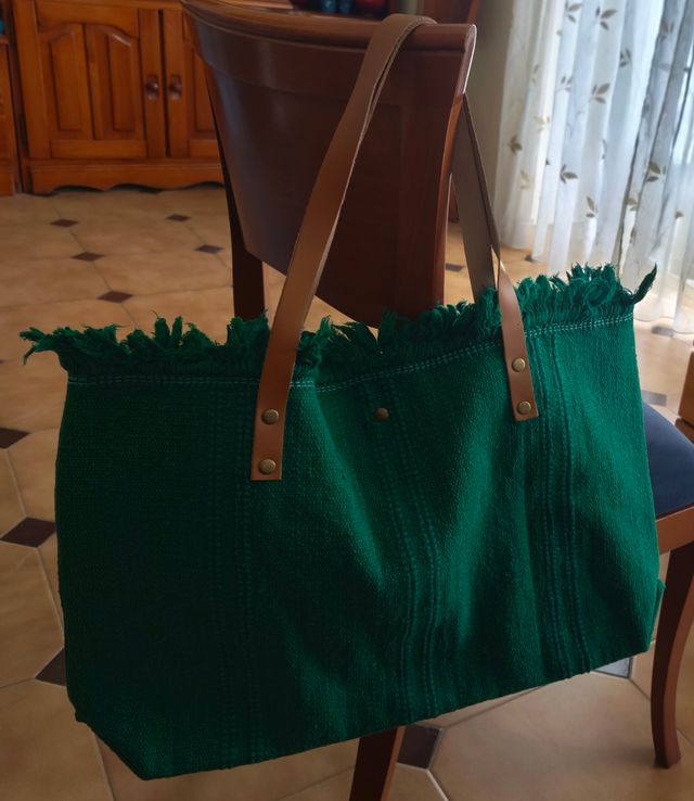 Bolso italiano tejido verde
