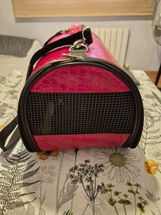 Transportín mascotas rojo y negro