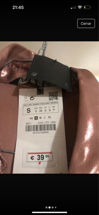 Vestido Zara rosa brillante