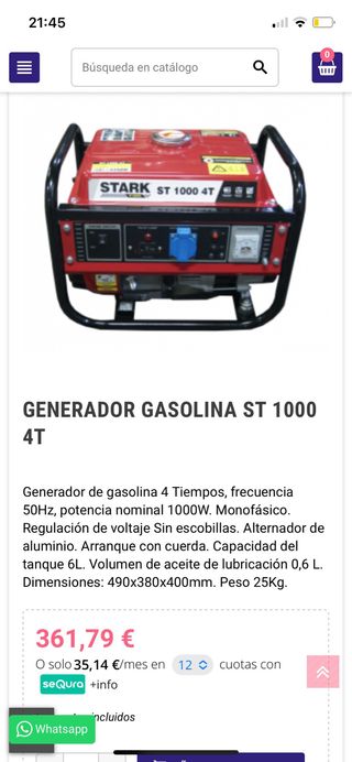 Generador Stark ST1000 4T - 1000W