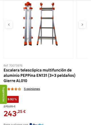 Escalera telescópica aluminio