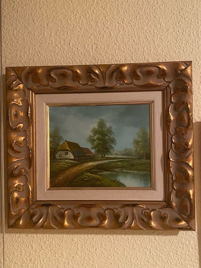 Cuadro al óleo, paisaje campestre Son 4 cuadros