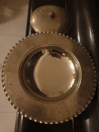 Centrotavola in metallo argentato