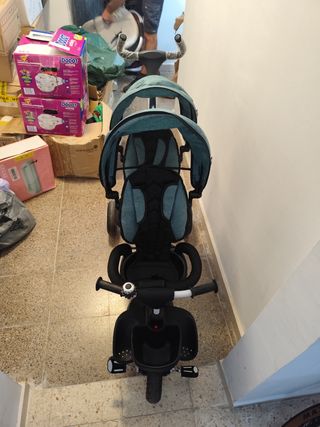 Triciclo gemelar Qplay azul