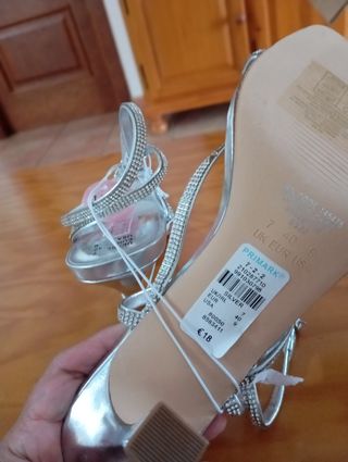 Sandalias Plata Brillantes