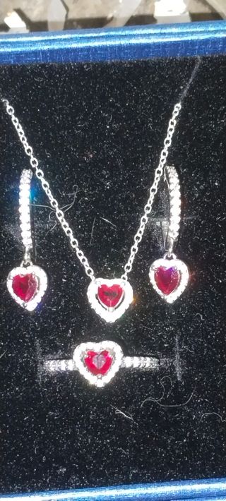 Joyas corazón plata 925 rojas