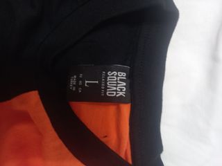 T-shirt L bicolore nero-arancione