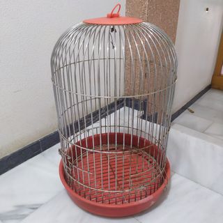 Jaula pajaros metalica roja