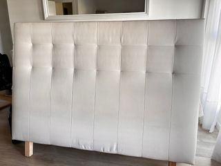Cabecero cama beige - Piel sintética