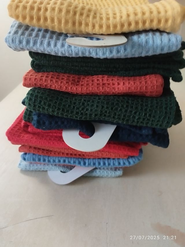 18 Paños cocina algodón azul