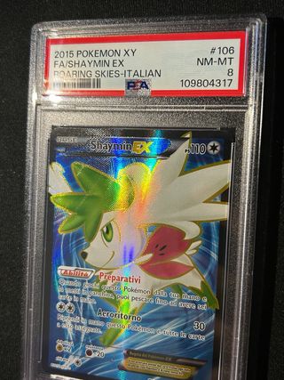 Carta pokemon ultra rara Shaymin EX PSA8