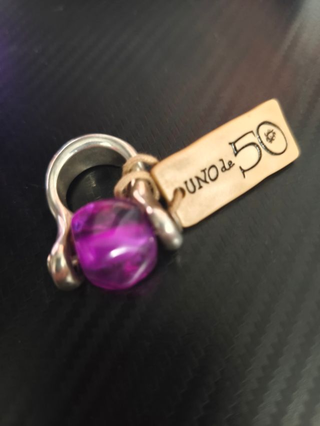 Anillo UNO de 50 plata morado