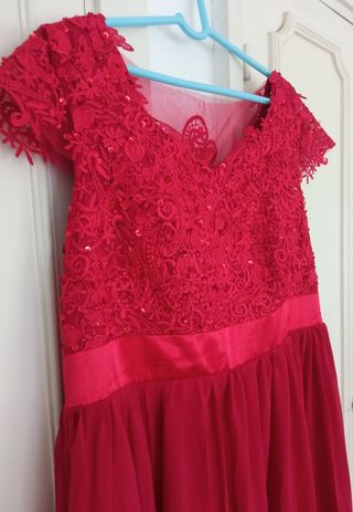 Vestido rojo encaje ocasión especial