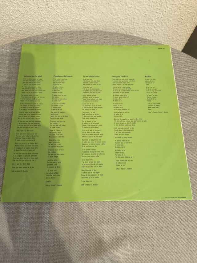 Radio Futura - Veneno en la Piel. 1990 LP